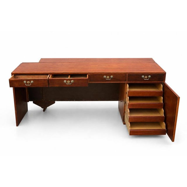 Brown Vintage Scandinavian Desk in Teak and Mahogany, 1940s For Sale - Image 8 of 12