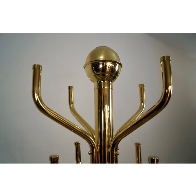1980’s Hollywood Regency Brass Free Standing Coat Rack For Sale - Image 9 of 12