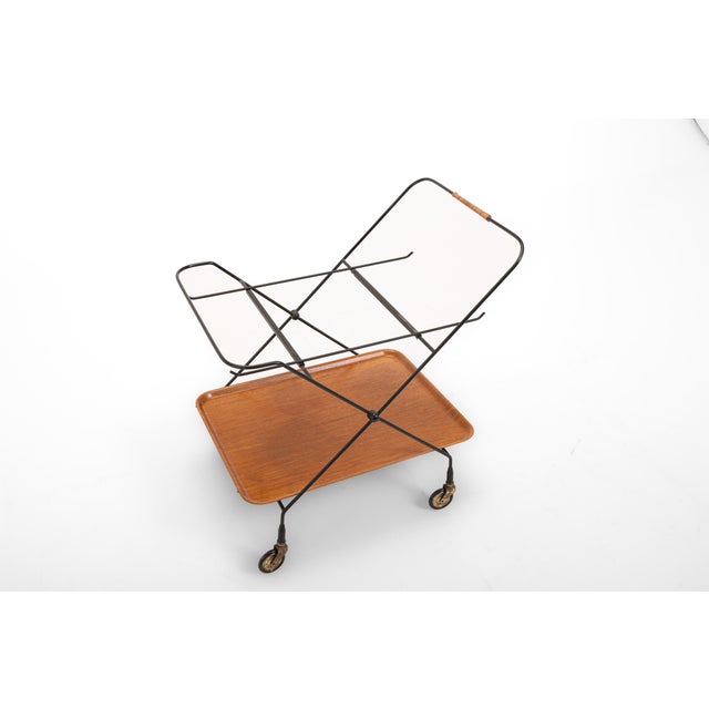 Mid-Century Modern Vintage Serving Trolley by Paul Nagel for Jie Gantofta, Sweden, 1960s For Sale - Image 3 of 9