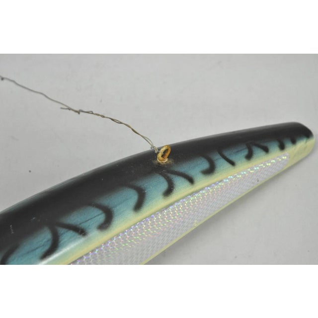 Vintage Wooden Giant Rapala 28” Fishing Lure Hanging Display W / Rainbow Decal For Sale In Philadelphia - Image 6 of 18