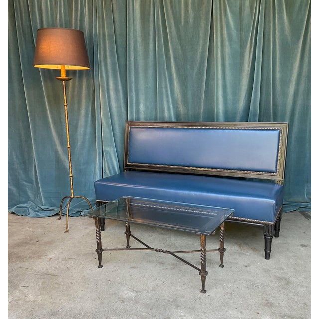 Modern French Modernist Coffee Table With Twisted Iron Base For Sale - Image 3 of 12