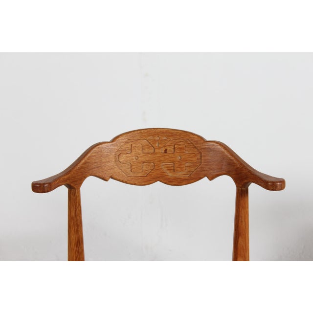Brown Danish Dining Chairs in Oak by Henning Kjærnulf for EG Møbler, 1970s, Set of 4 For Sale - Image 8 of 15