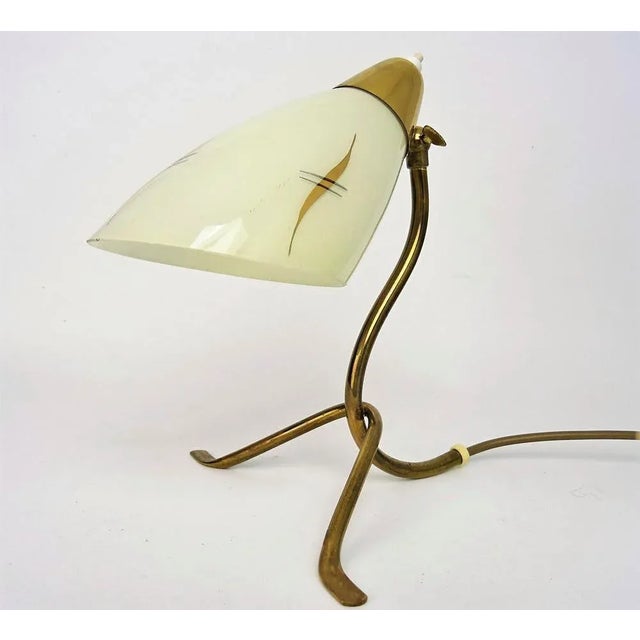 Metal Mid-Century Adjustable Crow Base Table Lamp in Brass, Italy, 1950s For Sale - Image 7 of 10