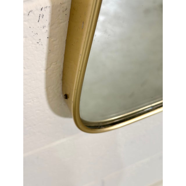 Metal Shaped Brass Mirror, 1950s For Sale - Image 7 of 13