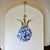 Mid-Century Modern Large Portuguese Regency Style Blue Glass Crowned Chandelier attributed to Marinha Grande, 1970s For Sale - Image 3 of 14