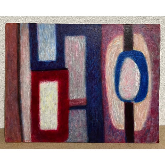 Bernard Segal, Mod Abstract Expressionist Oil Painting Bernard Segal New Hope PA Modernist Art, 1969 For Sale - Image 10 of 16