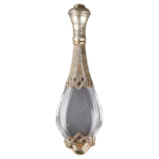 Mid-19th Century Silver Mounted Glass Scent Bottle For Sale