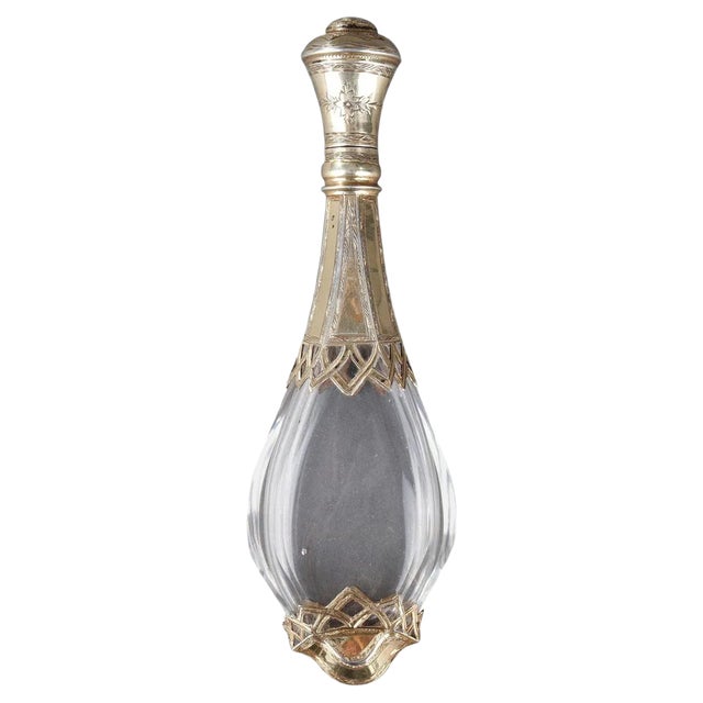 Mid-19th Century Silver Mounted Glass Scent Bottle For Sale