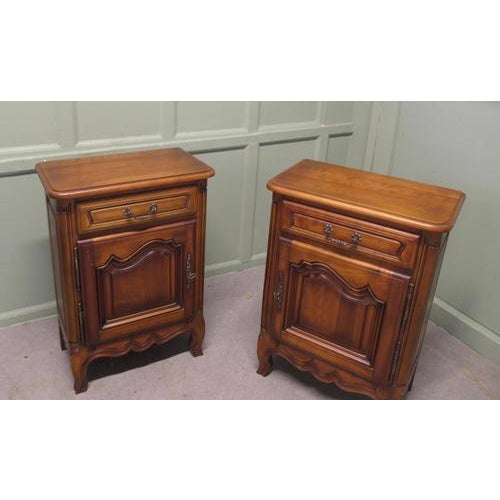 French Cherrywood Side Cabinets, 1960, Set of 2 For Sale - Image 3 of 8
