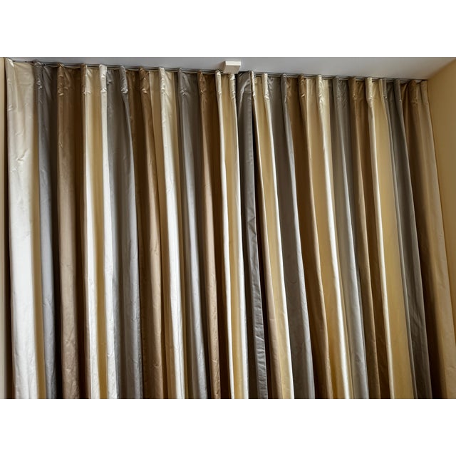 Six (6) pairs of duponi silk curtains. Selling separately, $450 per pair. Lined & insulated. Fashioned by Eliot Wright...