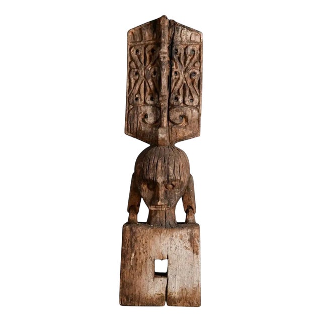 Leti Ancestor Figure in Patinated Hand-Carved Wood, Indonesia For Sale
