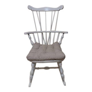 Vintage Maple Comb Back Rocking Chair White For Sale