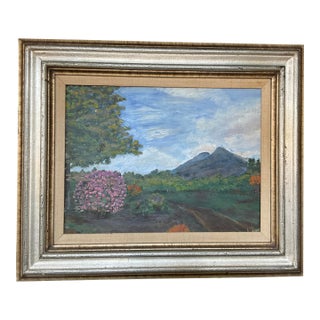 1950s Landscape Acrylic on Canvas For Sale