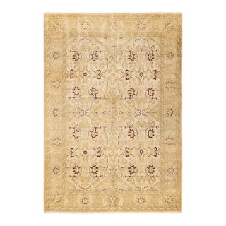 Mogul, One-of-a-Kind Hand-Knotted Area Rug - Ivory, 6' 1" x 8' 10" For Sale