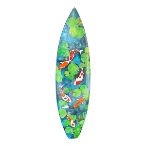 Custom Hand Painted Koi Surfboard