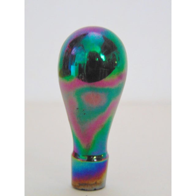 Contemporary Art Glass Perfume Bottle W/ Iridescent Stopper For Sale - Image 3 of 5