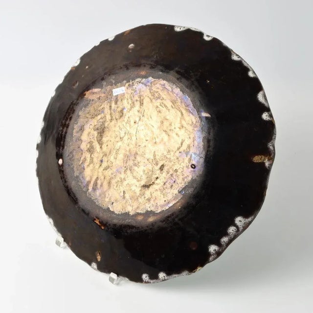 Antique French Cul Noir Rouen Faience Plate For Sale - Image 7 of 10