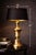 Gothic Vintage Sunlit Brass Baluster Table Lamp With Black & Gold Lined Drum Shade — 27” H For Sale - Image 3 of 5