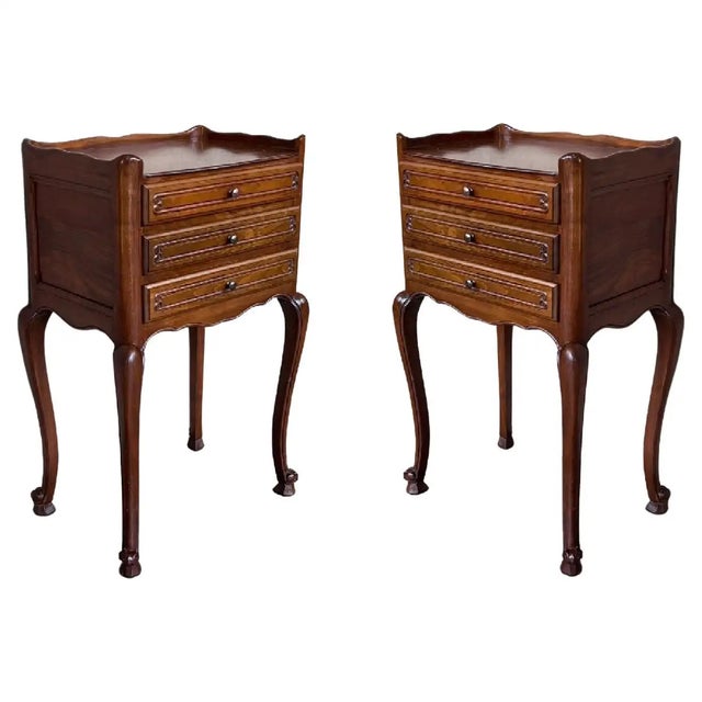 19th Louis XV Style French Darkness Oak Nightstands With Claw Finish Legs For Sale - Image 12 of 12