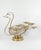 Large swan-shaped cake stand, made of brass, with eight cake holders of different sizes. Ready for electric connection....