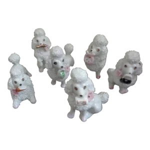 1950s Miniature Porcelain Poodles - Set of 6