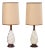 Mid Century Marble Walnut Lamps Italy - a Pair For Sale