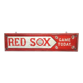 Hand Crafted Wood Replica Boston Red Sox Baseball Sign For Sale