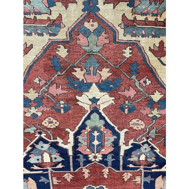Antique Persian Serapi Rug 9’9” X 12’4” For Sale - Image 9 of 9