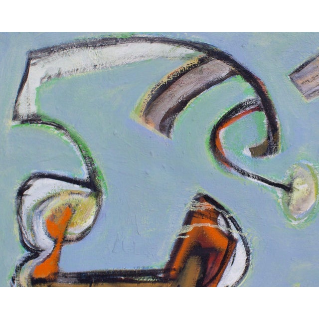 Blue 1964 Abstract Oil on Canvas Painting Signed by James L. Bruch For Sale - Image 8 of 10