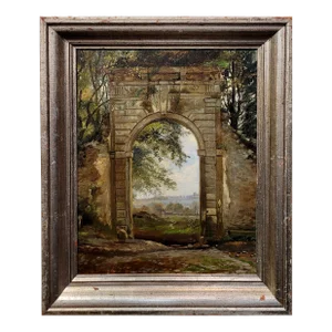 Edward Custer - Porta Romana in Albano Italy -19th Century Oil Painting