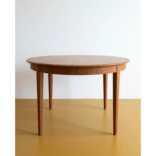 Brown Vintage Danish Round Table with Shaped Edge, 1950s For Sale - Image 8 of 8