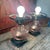 Pair of Vintage Pink Glass Hobnail Electric Lamps With Ornate Metal Bases - 10" High For Sale - Image 11 of 15