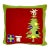 1980s Vintage Contemporary Arts & Crafts Christmas Tree Wool Pillow With Buttons. For Sale