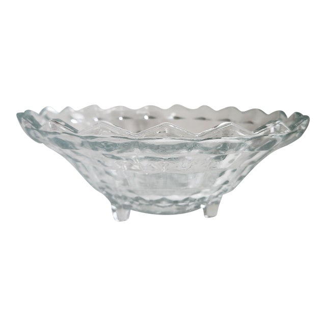 Vintage Fostoria Bowl American Cubist For Sale