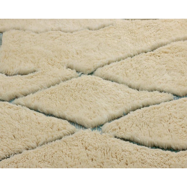 Abstract Hand-Knotted Moroccan Wool Rug | 8'1" X 5'9" | One of a Kind For Sale - Image 4 of 13