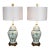 Vintage Chinese Porcelain Hand Painted Artichoke Table Lamps Ginger Jars, Pair For Sale