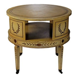 Vintage Drum Table French Provincial Style For Sale