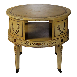 Vintage Drum Table French Provincial Style