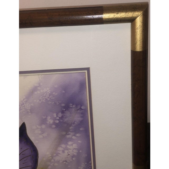 1980s Large Framed Original Watercolor Painting "Papillion" by Eleanor Eastwood For Sale - Image 10 of 11