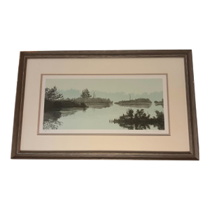 Late 20th Century Helen Rundell Morrow Lake Print.Signed and Numbered Matted and Framed 24 X 14.5