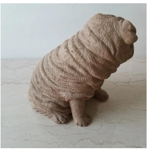 1986 Shar Pei Dog Sculpture Sandicast For Sale - Image 9 of 12