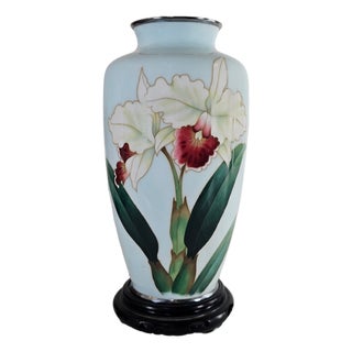 1961 Ando Cloisonné Presentation Vase Okinawa Military Provenance For Sale