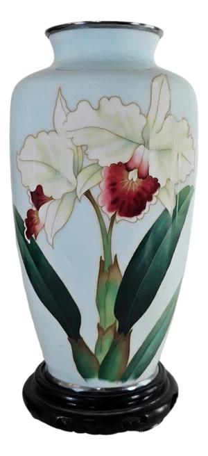 1961 Ando Cloisonné Presentation Vase Okinawa Military Provenance