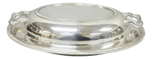 Vintage Oneida Fiesta Silver Plated Oval Covered Vegetable Serving Dish Platter