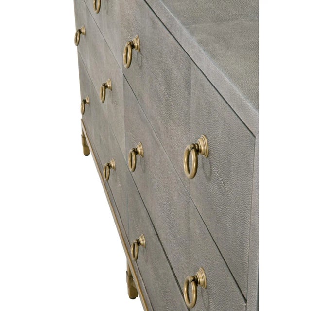 Strand Faux Shagreen 6-Drawer Double Dresser For Sale - Image 4 of 7