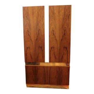 Milo Baughman for Thayer Coggin Rosewood & Brass Wardrobe For Sale