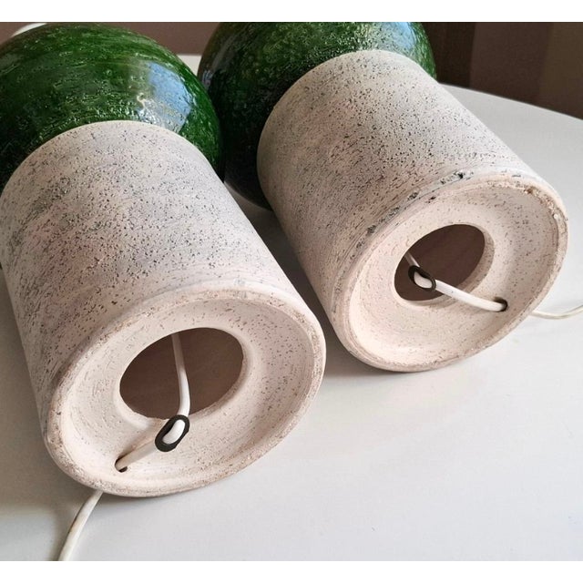 1960s Monumental Ceramic Table Lamp Bases by Aldo Londi for Bitossi, 1960s, Set of 2 For Sale - Image 5 of 8