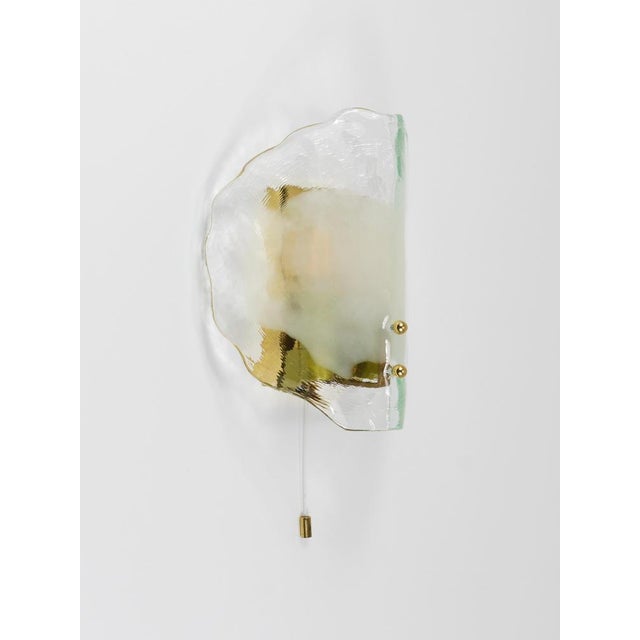 Brass and Murano Glass Petal Sconce Wall Light by J. T. Kalmar for Kalmar, 1970s For Sale - Image 12 of 16