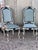French Country Pair of Early 20th Century Handpainted French Napoleon III Style Painted Side Chairs With New Velvet Upholstery For Sale - Image 3 of 11