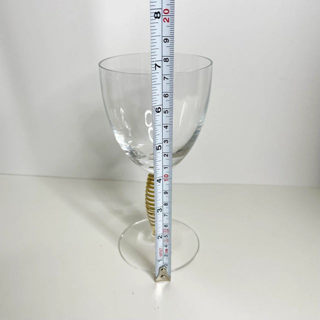 Mid-Century Modern Vintage Modern Kosta Boda Epoque Gold Spiral Stem Anna Ehrner Wine Glass For Sale - Image 3 of 4